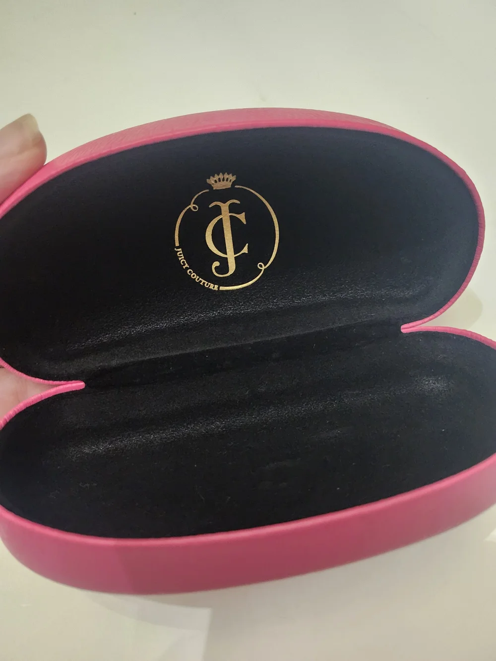 Juicy Couture Pink Embossed Logo Clam Shell Hard Case Sunglasses Glasses